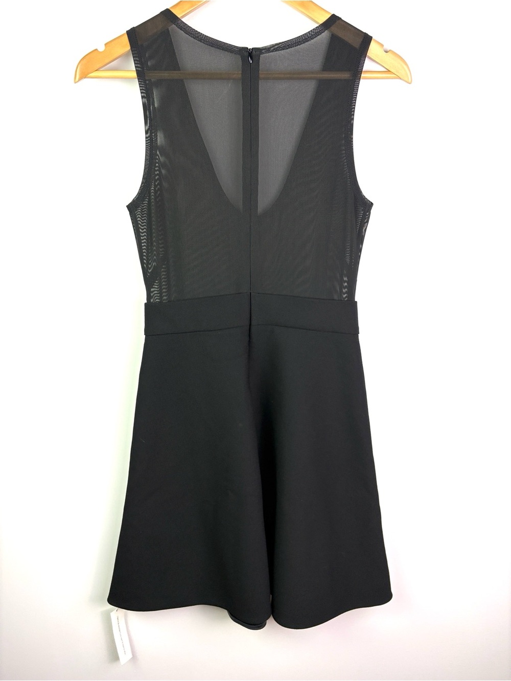 NWOT Reformation Classic Black Sleeveless A-Line Dress with sheer top size 6